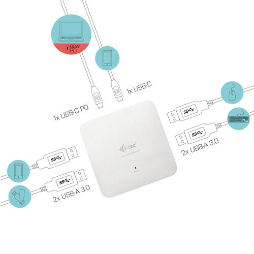 I-TEC Hub USB-C 3.2 Gen2 / 4x USB 3.1 Gen1