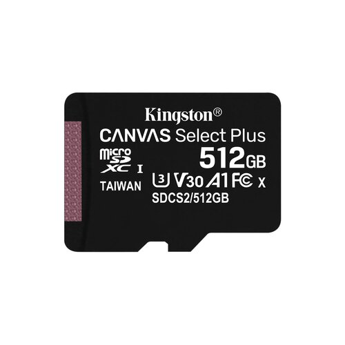 Kingston MicroSDXC Canvas Slect Plus 512Go 100mo/s