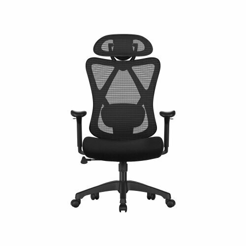 Chaise Informatique Ergonomique Tissu Respirant - Noir