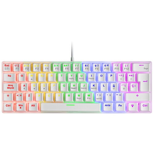Mars Gaming MK422 Clavier Gaming Mécanique RGB Blanc Switch Rouge (FR)